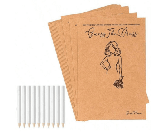 Guess the Dress Cards with Pencils