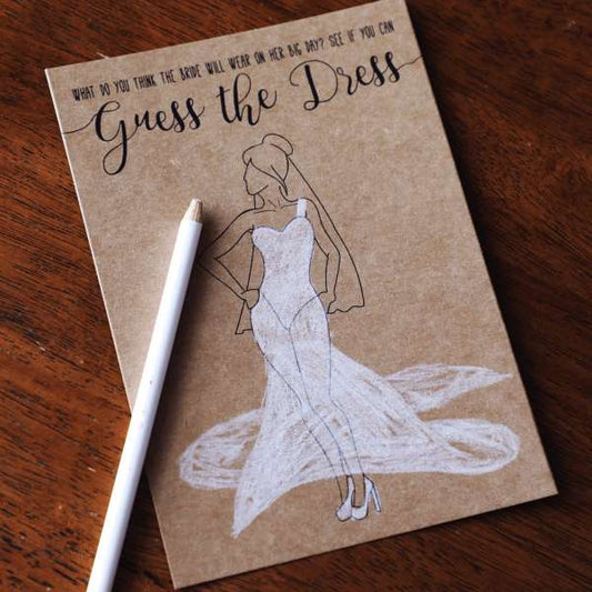 Guess the Dress Cards with Pencils